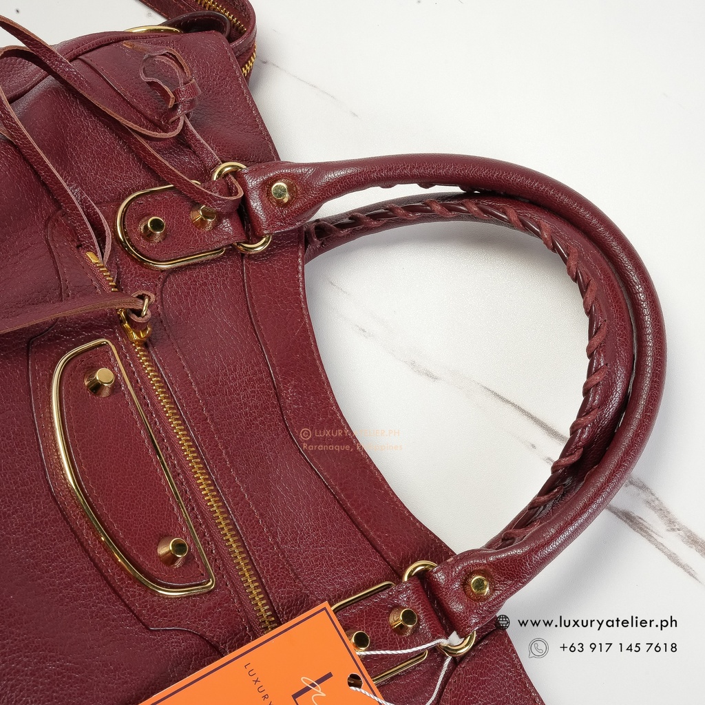 Balenciaga Velo Metallic Edge Burgundy Luxury Atelier.Ph